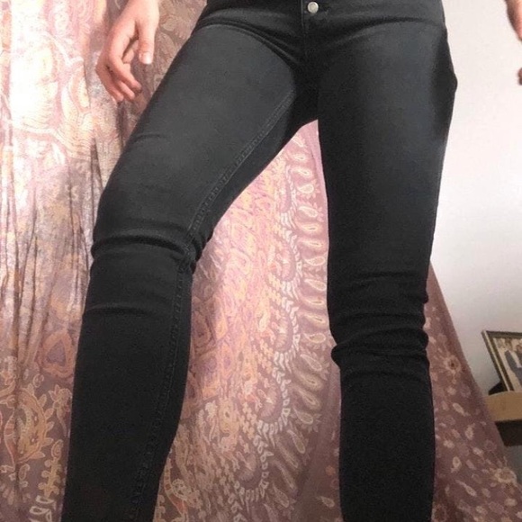 Free People Black Skinny Jeans Fringe ankle 25 - Picture 4 of 4